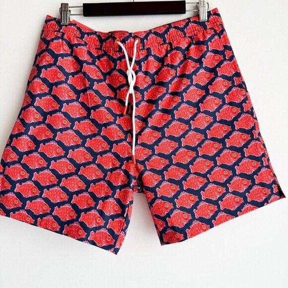 SWIMS Nuotare Swim Short Red Fish Print L - Picture 2 of 6